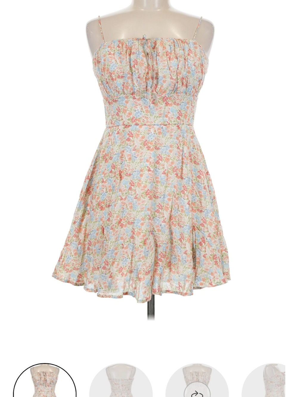 Blue Rain Pastel Floral Spaghetti Strap Dress
